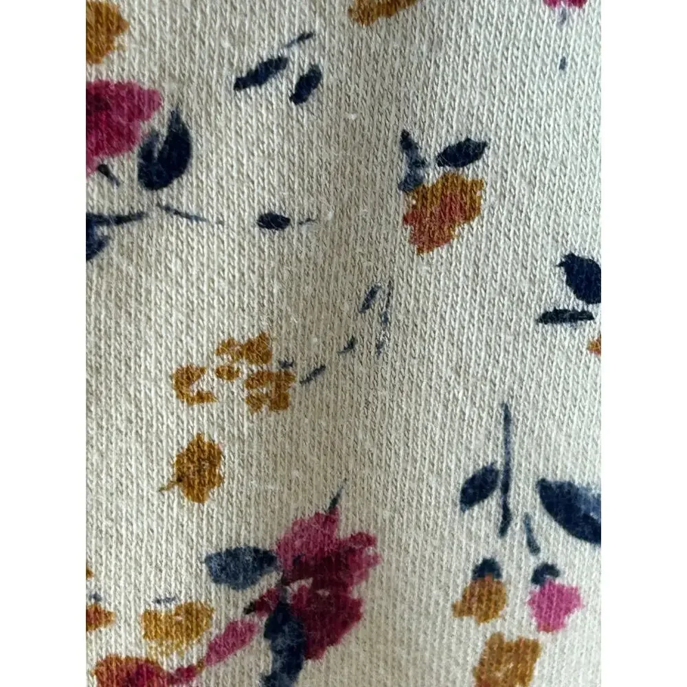 Gap Girls sz 6-7 Floral fleece pullover hoodie in cream color